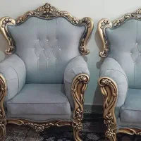 مبل ۹ نفره استیل سلطنتی با۲عسلی ومیز وسط