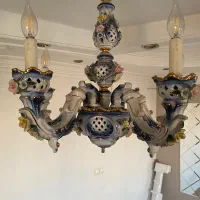 دو عدد لوستر پنج شاخه همراه دو عدد دیواری|لوستر و چراغ آویز|رشت, دیلمان|دیوار