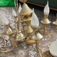 لوستر ۸ شعله روکش طلا|لوستر و چراغ آویز|اصفهان, باغ فدک|دیوار