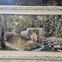 دو عدد تابلو فرش منظره و گل کاملا نو|تابلو فرش|اصفهان, باغ زیار|دیوار