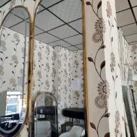 آینه دیواری فورتیک دو سر گرد طلایی زرکالا|آینه|یاسوج, |دیوار