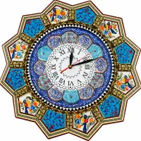 ساعت دیواری خاتم کاری مدل مهرگان