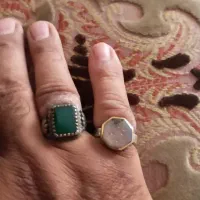 انگشتر نقره عقیق و یاقوت حکاکی شده