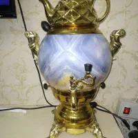 سماور گازی ۶لیتری با قوری طرح سنگی