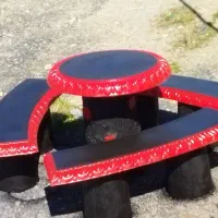 میز نیمکت باغ ویلا|صندلی و نیمکت|دلیجان, |دیوار