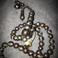 تسبیح نقره و مس کوب کار دست