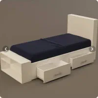 تخت خواب یک نفره (مدل کاتن) همراه با تشک