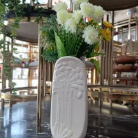 گلدان سرامیکی طرح برجسته دکوراتیو|گل و گیاه طبیعی|سیرجان, |دیوار