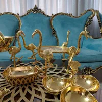 سرویس پذیرایی طلایی لوکس ۶تیکه رنگ ثابت|ظروف سرو و پذیرایی|تهران, بهمن یار|دیوار