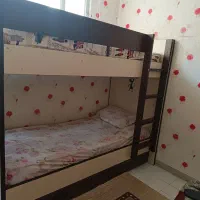 تخت چوبی دو طبقه جوان|تخت و سرویس خواب|اراک, |دیوار