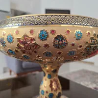 چهار تکه ظرف کریستال طلا کوب