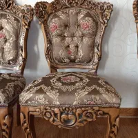 صندلی سلطنتی میز نهارخوری غذاخوری منبت چوب گردو