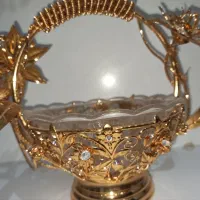 جا میوه ای آب طلا کاری شده|ظروف سرو و پذیرایی|بهبهان, |دیوار