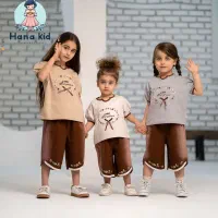 ست تیشرت و شلوارک یقه اشکی جنس عالی