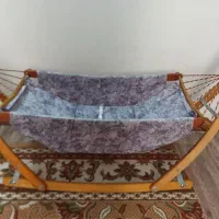 گهواره ننو چوبی تاشو کاملا سالم