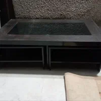 جلو مبلی ومیز تلویزیون شیشه ای در حد نو