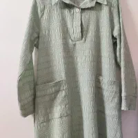 مانتو بلند رنگ پسته ای