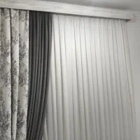 پرده همراه با آستر و کناره دو تکه با کتیبه