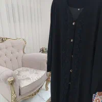 مانتو مجلسی جنس ریون زنانه سایز بزرگ مشکی در حد نو|لباس|فردیس, فردیس|دیوار