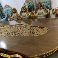 میز نهار خوری ۱۰ نفره چوب گردو بسیار شیک و تمیز