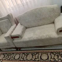 مبل کرم رنگ هفت نفره|مبلمان خانگی و میز عسلی|خمام, |دیوار