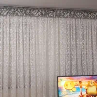 پرده توری با دو عدد والان|پرده، رانر، رومیزی|اردبیل, |دیوار