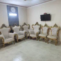 مبل استیل نه نفره به همرا میز چوبی سه تیکه|مبلمان خانگی و میز عسلی|مشهد, حسین‌آباد|دیوار