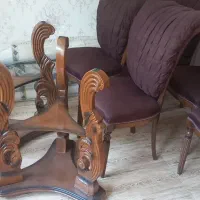 میز وصندلی نهار خوری ۶نفره چوب راش|میز و صندلی غذاخوری|سنندج, |دیوار