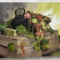 نقاشی رنگ روغن روی بوم (طبیعت بی جان)