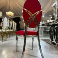 صندلی ابکاری رنگ طلایی سیلور قرمز/چرم وپارچه تالار|عمدهفروشی|باسمنج, |دیوار