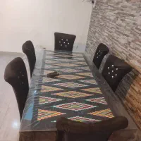 میز نهار خوری شیش نفره کاملا سالم بدون شکستگی