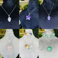 گردنبند و دکوری سنگ.رزکوارتز.رودراکشا