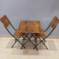 میز و صندلی  تاشو چوبی  نو و آکبند(بالکن،کافه)