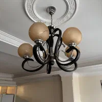 لوستر چوب پنج شاخه|لوستر و چراغ آویز|کرج, شهرک جهان‌نما|دیوار