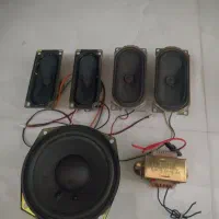 چهار عدد بلندگو تلویزیون و ساب یه ترانزیستور ۱۲