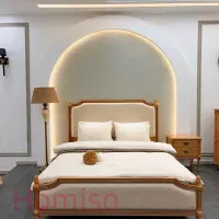 سرویس تخت خواب دونفره مدل نارسیس تمام چوب|تخت و سرویس خواب|تهران, یافت‌آباد|دیوار