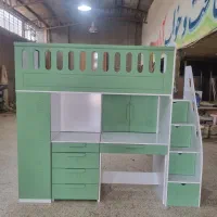 تخت دو طبقه سایز نوجوان مدل یک نفره طرح برگی
