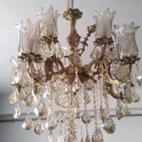 لوستر برنز بزرگ و سنگین|لوستر و چراغ آویز|تبریز, |دیوار