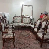 مبل سلطنتی ۹نفره ابر پارچه تعویض شد نو کارگاه مبل