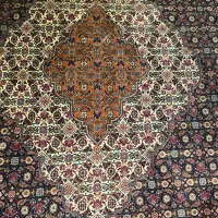 فرش گل ماهی تبریز ۹ متری قدیمی دستبافت