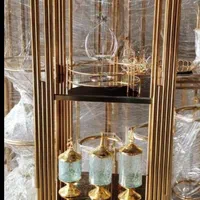 استند ویترین بوفه فلزی دکوری چهارطبقه پیانو مربع|بوفه، ویترین، کنسول|آفتاب, |دیوار