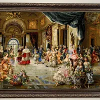 تابلو فرش ابریشمی دستبافت اصلی و بسیار نفیس مهمانی|تابلو فرش|تهران, سازمان آب|دیوار