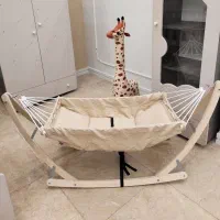 گهواره ننو کاملا چوب اکبند نو نو با دشک داخل وکاور