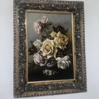 تابلوفرش گل وگلدان