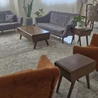 مبل ۸ نفره رنگ طوسی و آجری