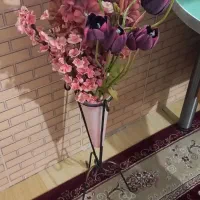 فروش گلدان فلزی با گلهای مصنوعی|گل مصنوعی|مراغه, |دیوار