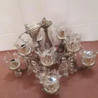لوستر برنجی ۱۰ شاخه|لوستر و چراغ آویز|همدان, |دیوار