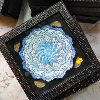 قاب دیوارکوب مس الماس تراش و میناکاری(تک،عمده)