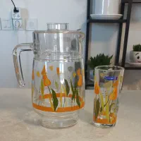 پارچ و لیوان فرانسوی، آباژور،سبددرب دار،رومیزی ۵تا