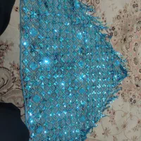 روسری گیپور سه گوش پولک دوزی شده